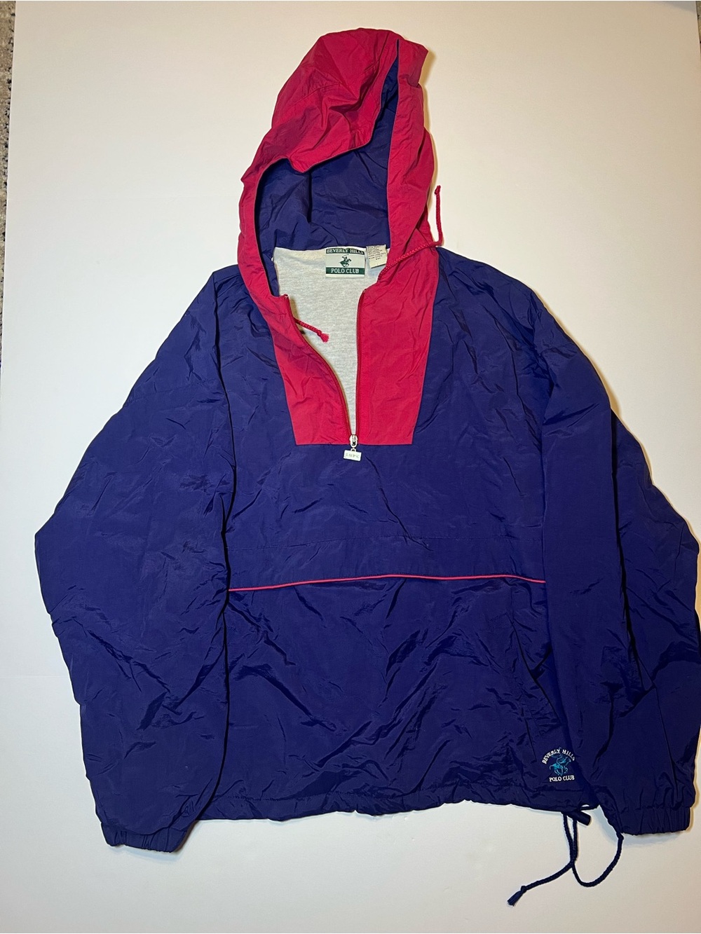 Vintage Polo Sport Hooded Anorak Jacket in Navy & Red